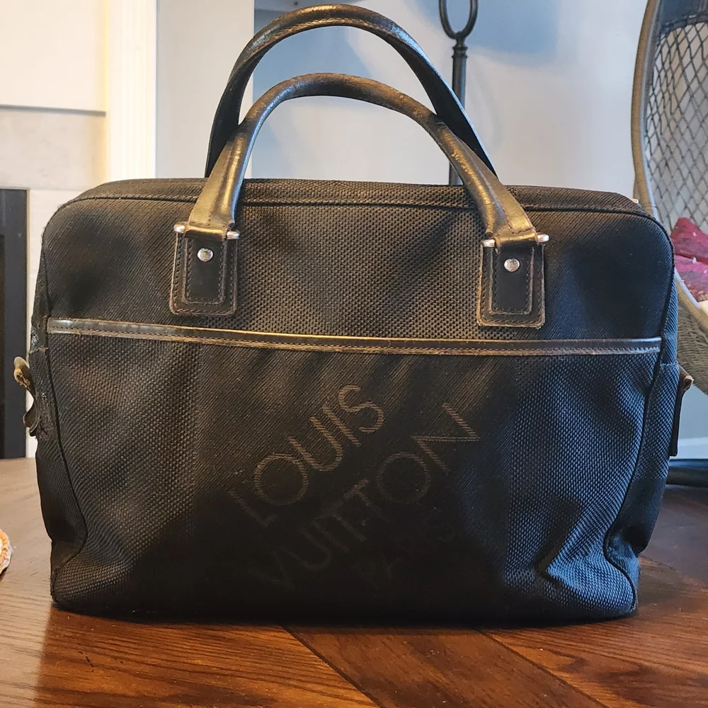 LOUIS VUITTON Damier Geant Yack Business Bag Briefcase Document Case Noir Black